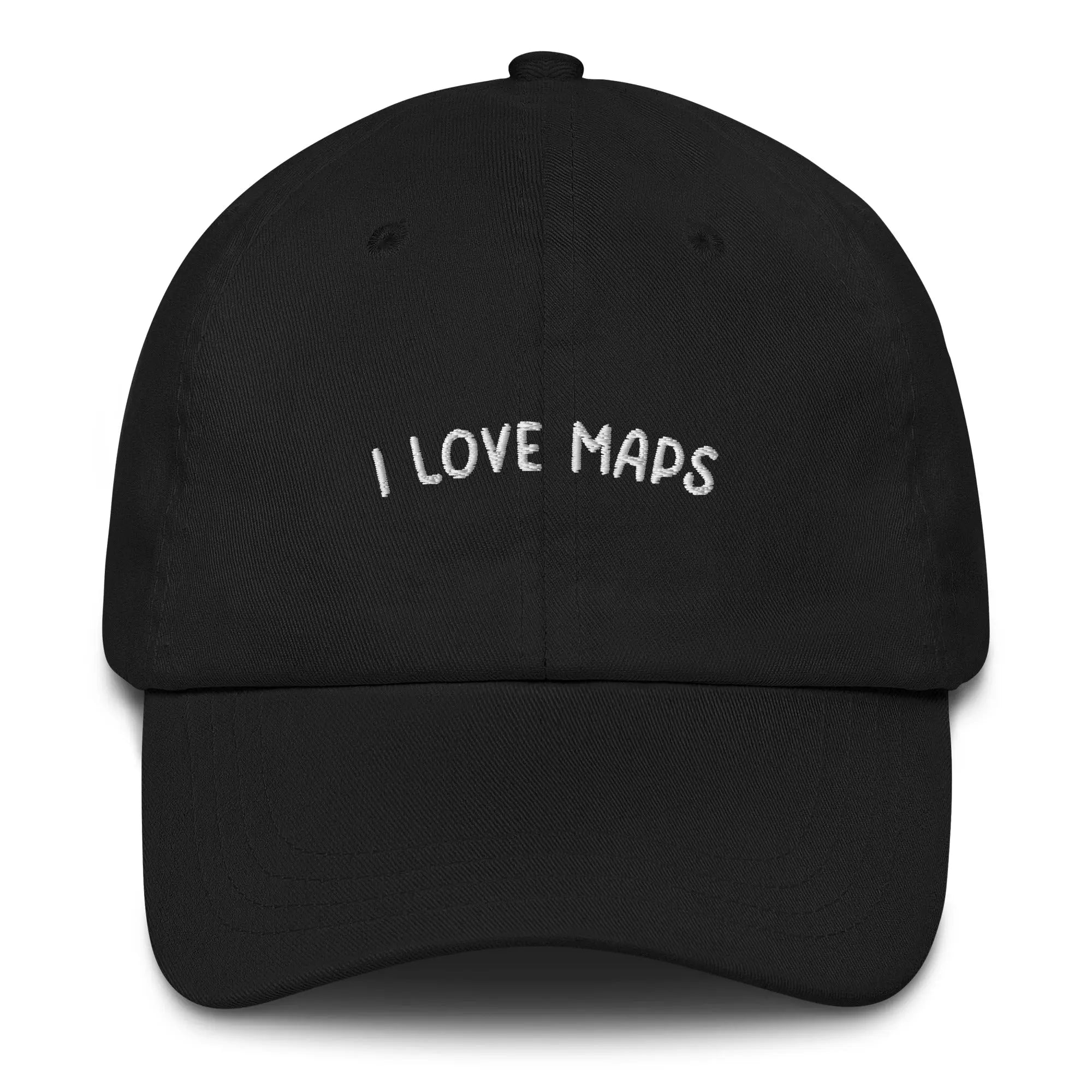 I Love Maps Embroidered Cap 