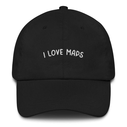 I Love Maps Embroidered Cap 
