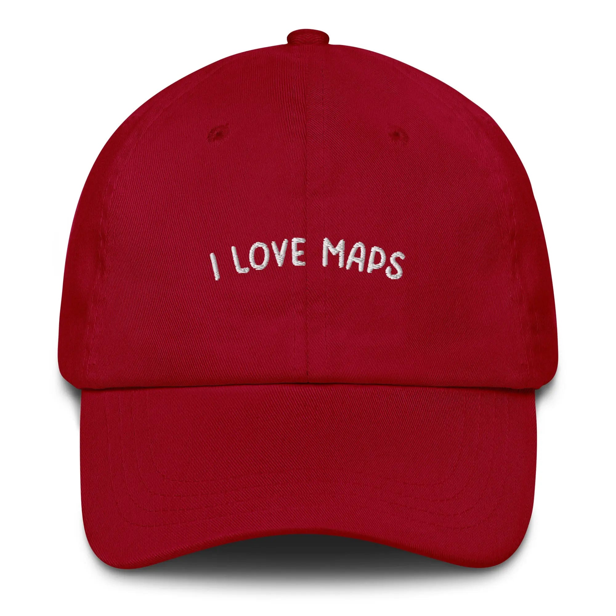 I Love Maps Embroidered Cap 