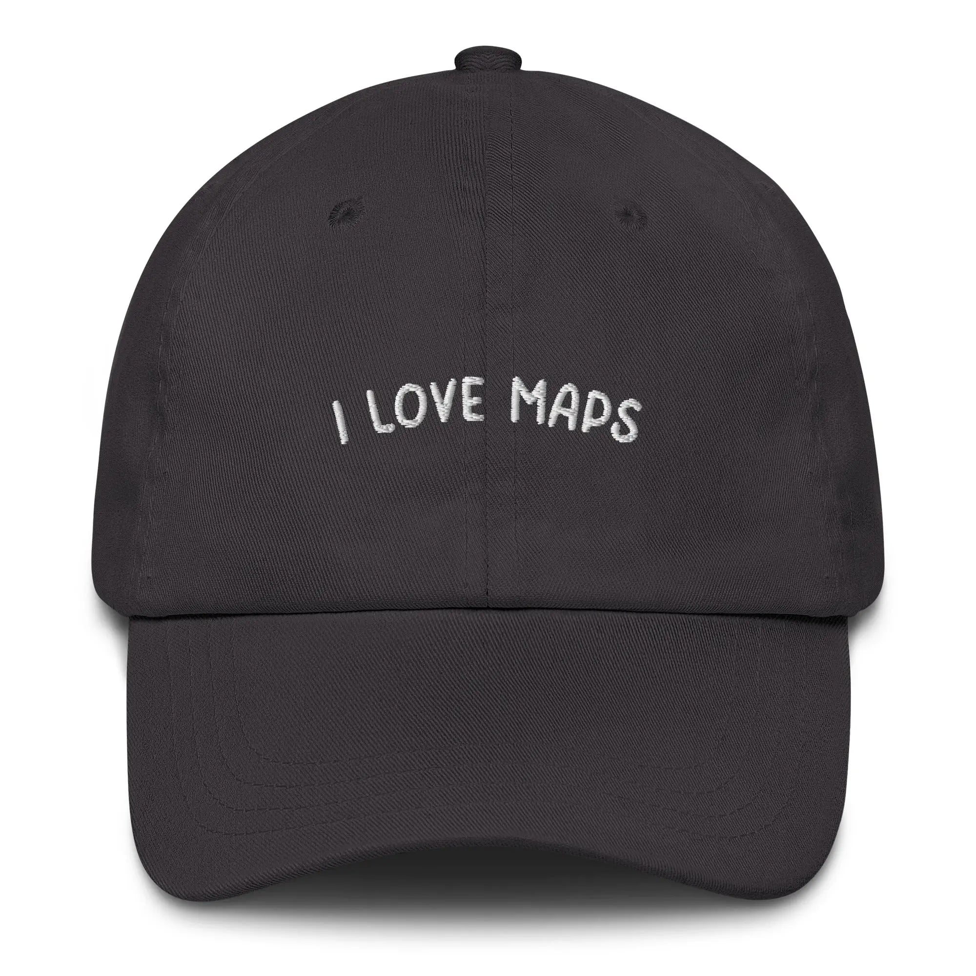 I Love Maps Embroidered Cap 