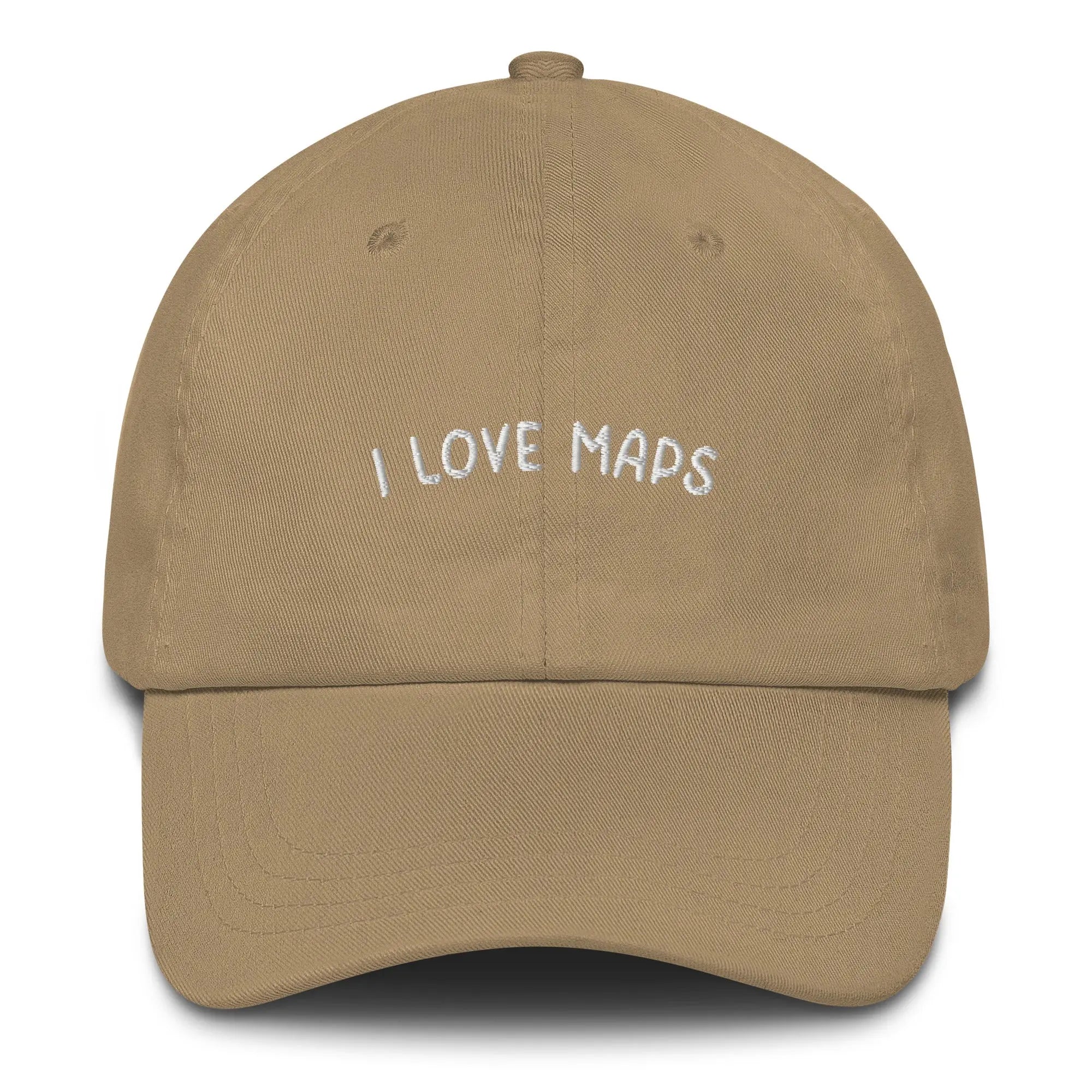 I Love Maps Embroidered Cap 