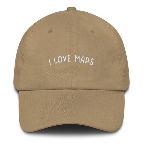 I Love Maps Embroidered Cap 