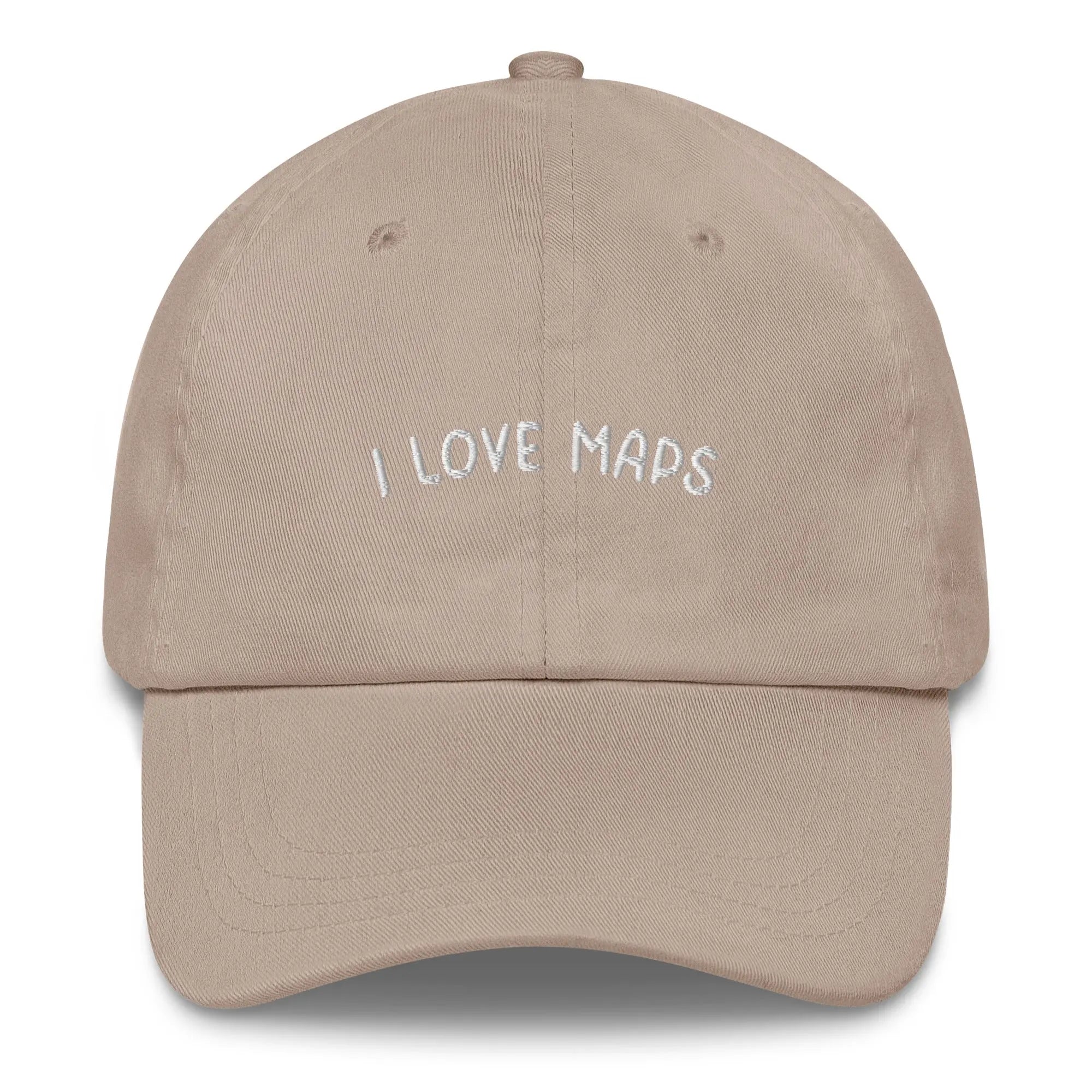 I Love Maps Embroidered Cap 